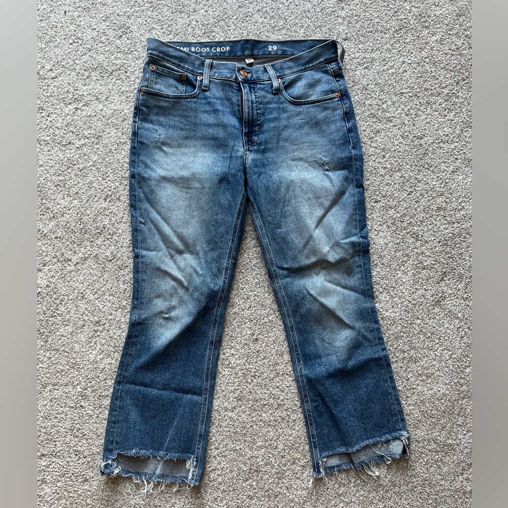 JCrew 9in Demi Blue Boot Crop Jeans, Size 29